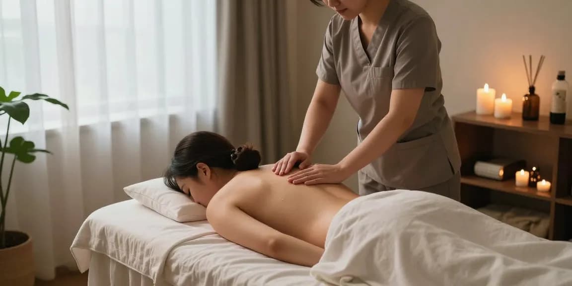 Relaxing 서울출장마사지 experience in a serene wellness room with calming elements.