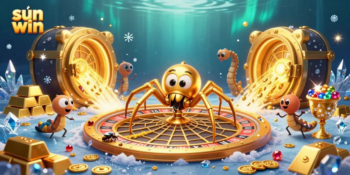 Engage with sun win gaming through a vibrant 3D casino illustration featuring luck and strategy.