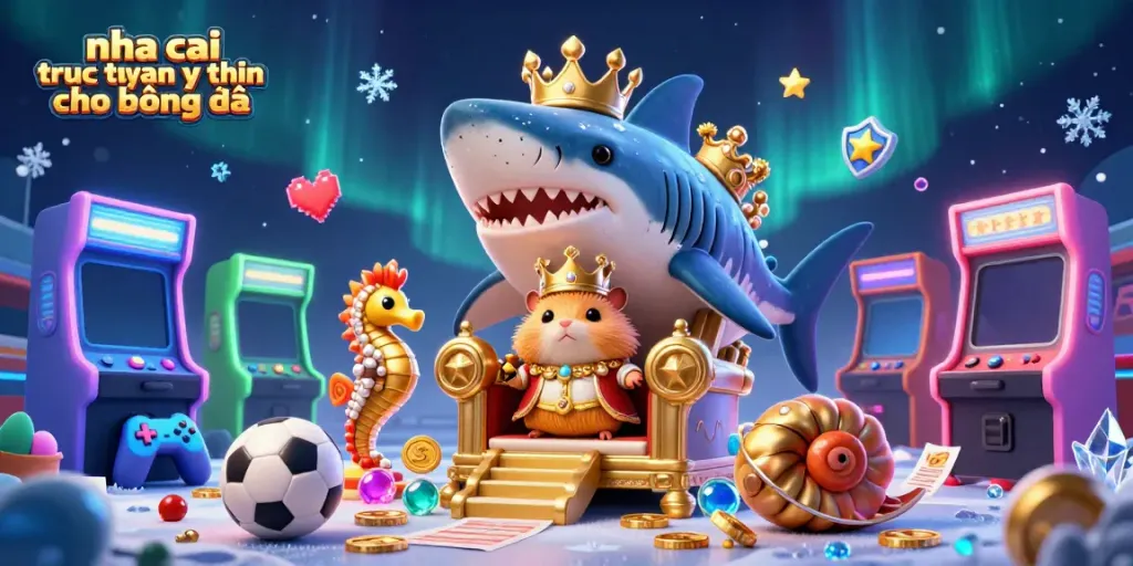 Engage in thrilling sports betting with nha cai truc tuyen uy tin cho bóng đá, featuring a vibrant 3D casino scene of a hamster king.
