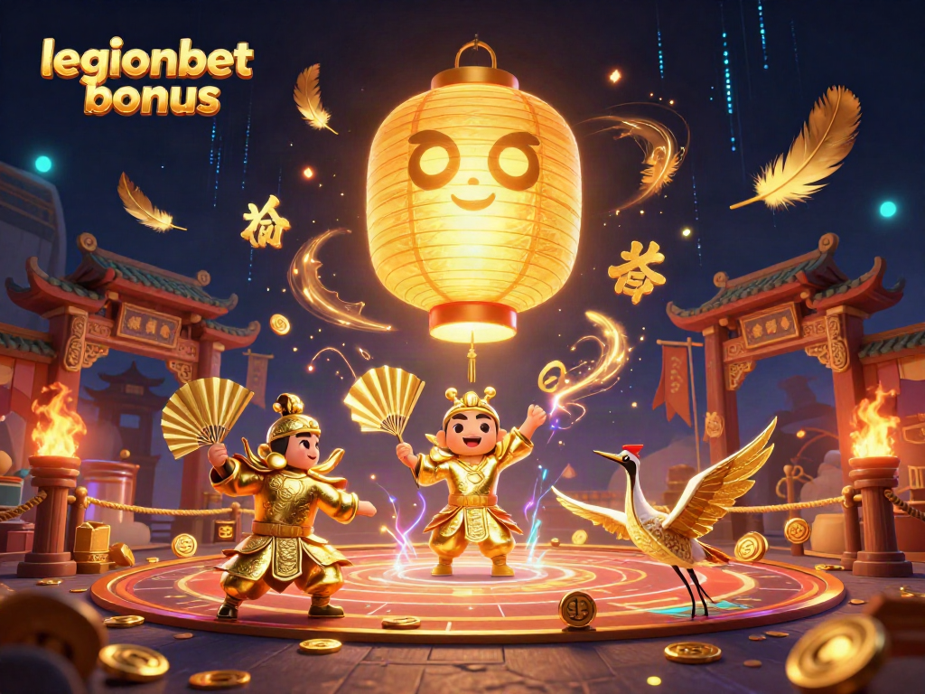 Engage with the legionbet bonus at the vibrant night market casino illustrated in a golden, spirit-filled scene.