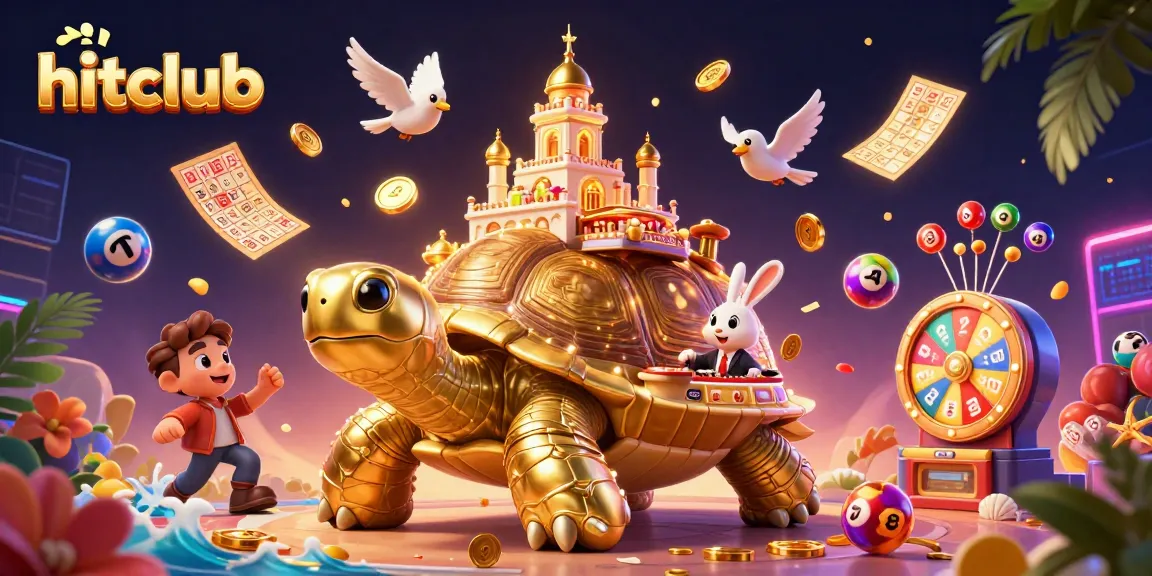 Win big at hitclub with dynamic lottery games and exciting casino elements in a vibrant 3D illustration.