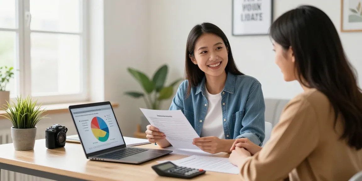 Engaging meeting about $2500 loan options in a warm home office setting