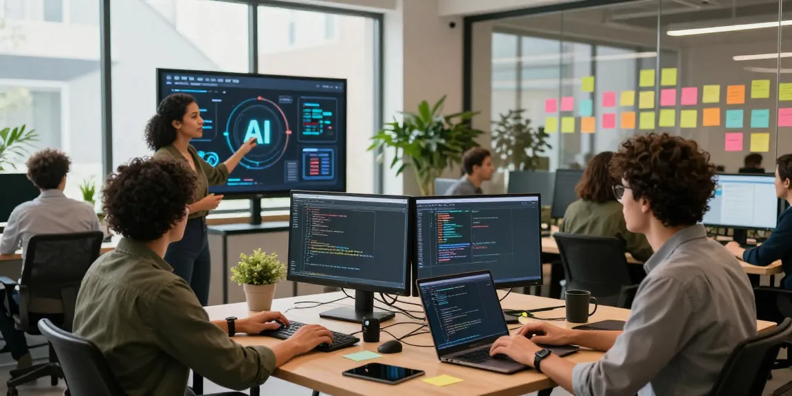 AI startups 2026 team working collaboratively in a modern tech workspace, showcasing innovative solutions and dynamic discussions.