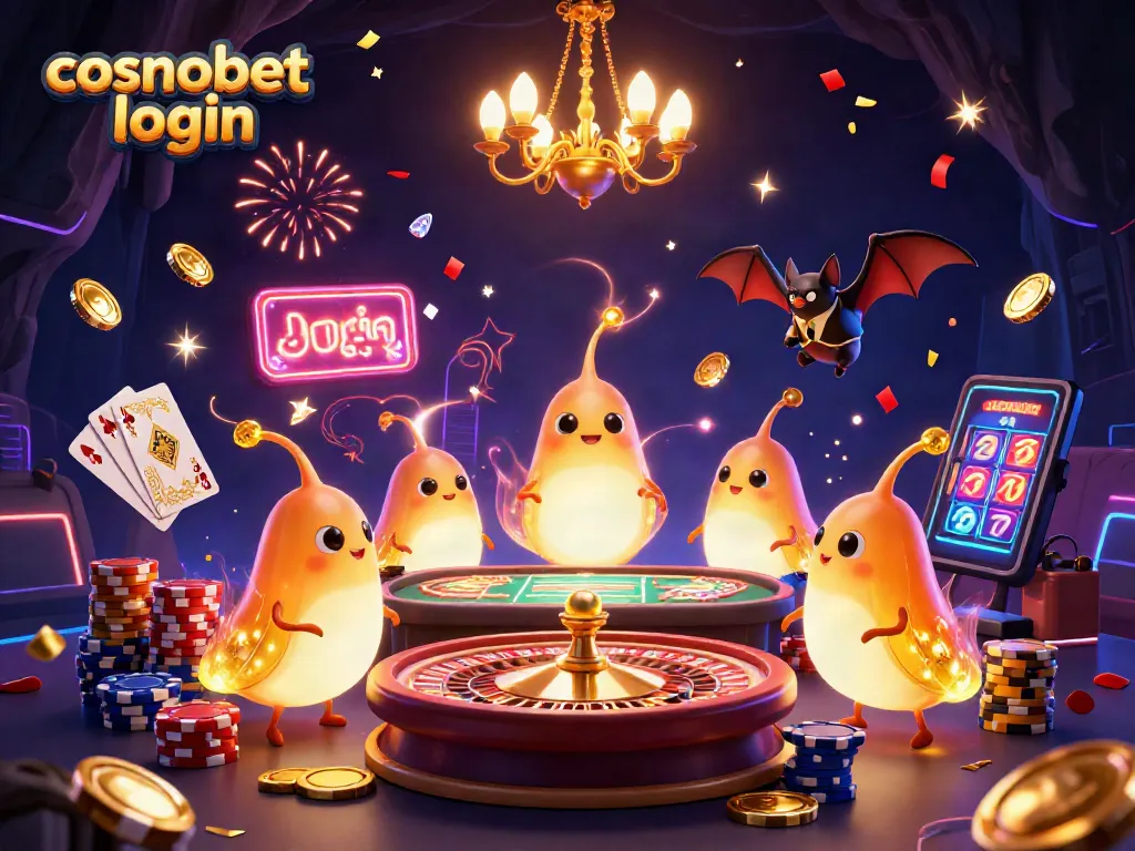 Experience vibrant gaming with cosmobet login illuminating a cave casino scene full of energy and excitement.