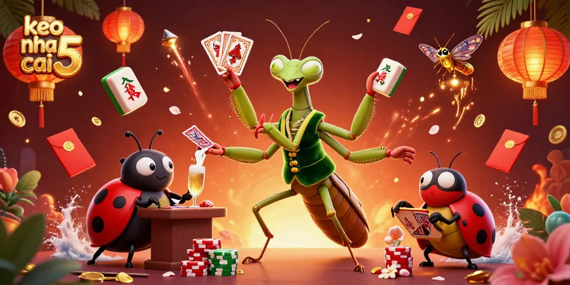 Engaging scene depicting the keo nha cai 5 with vibrant characters and gambling elements in a dynamic casino environment.