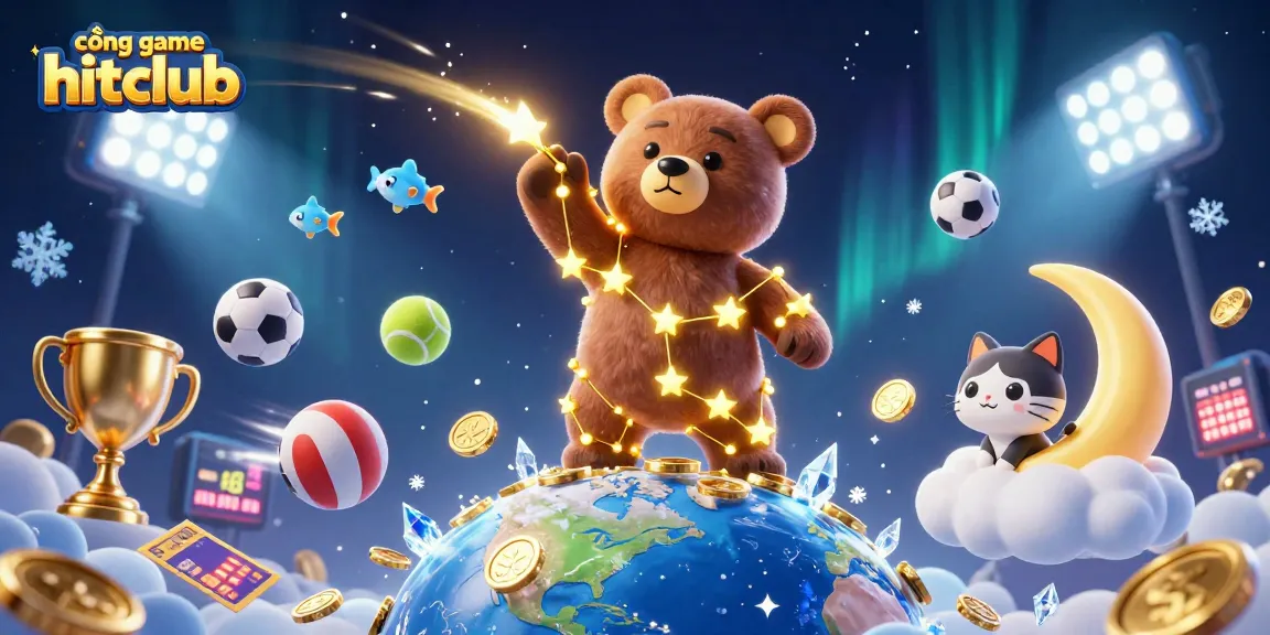 Engage with cổng game hitclub through exciting visual elements featuring vibrant sports themes.