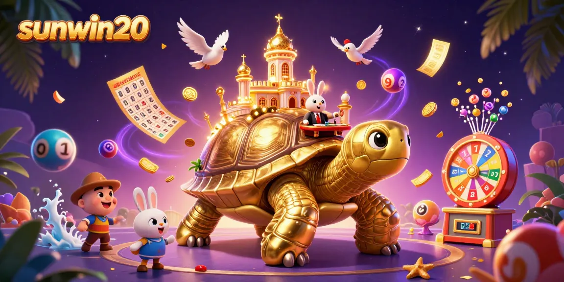 Experience the vibrant world of sunwin20 with a golden tortoise casino featuring dynamic lottery elements and a rabbit dealer.
